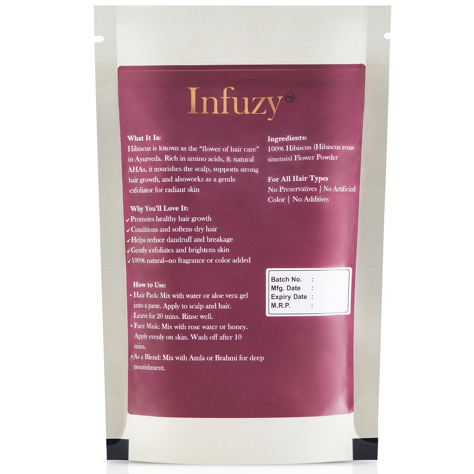 Infuz Hibiscus powder back