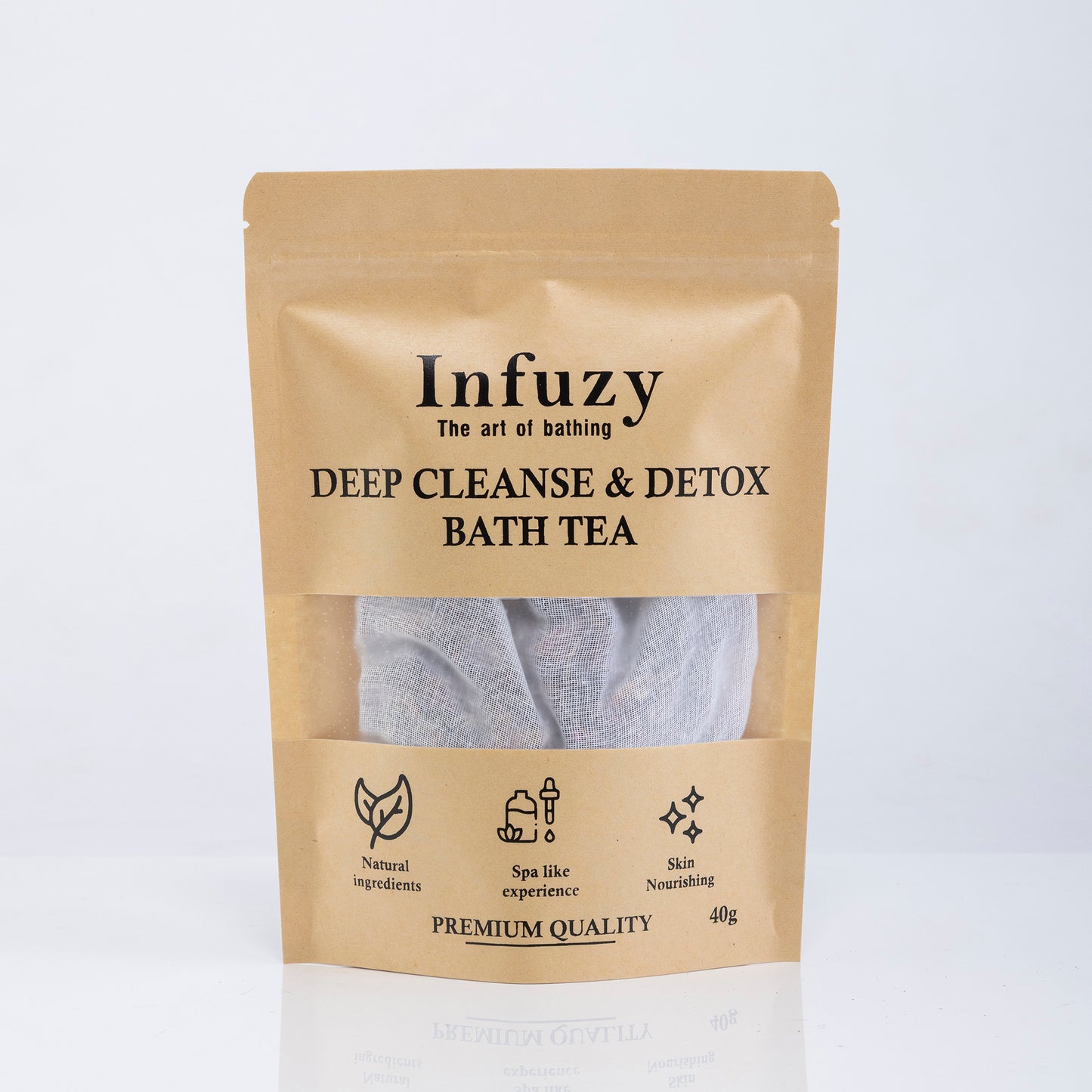 Infuzy Deep Cleanse & Detox Bath Tea packaging on a white background