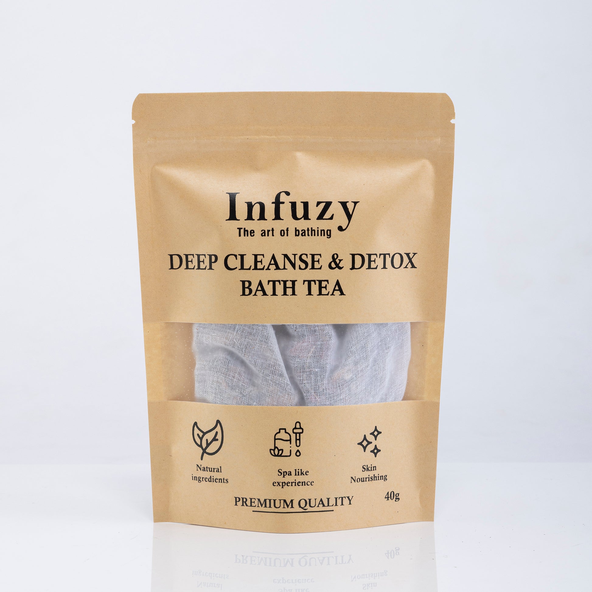 Infuzy Deep Cleanse & Detox Bath Tea packaging on a white background