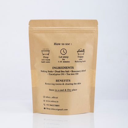 Kraft paper packaging with text and icons on a white background